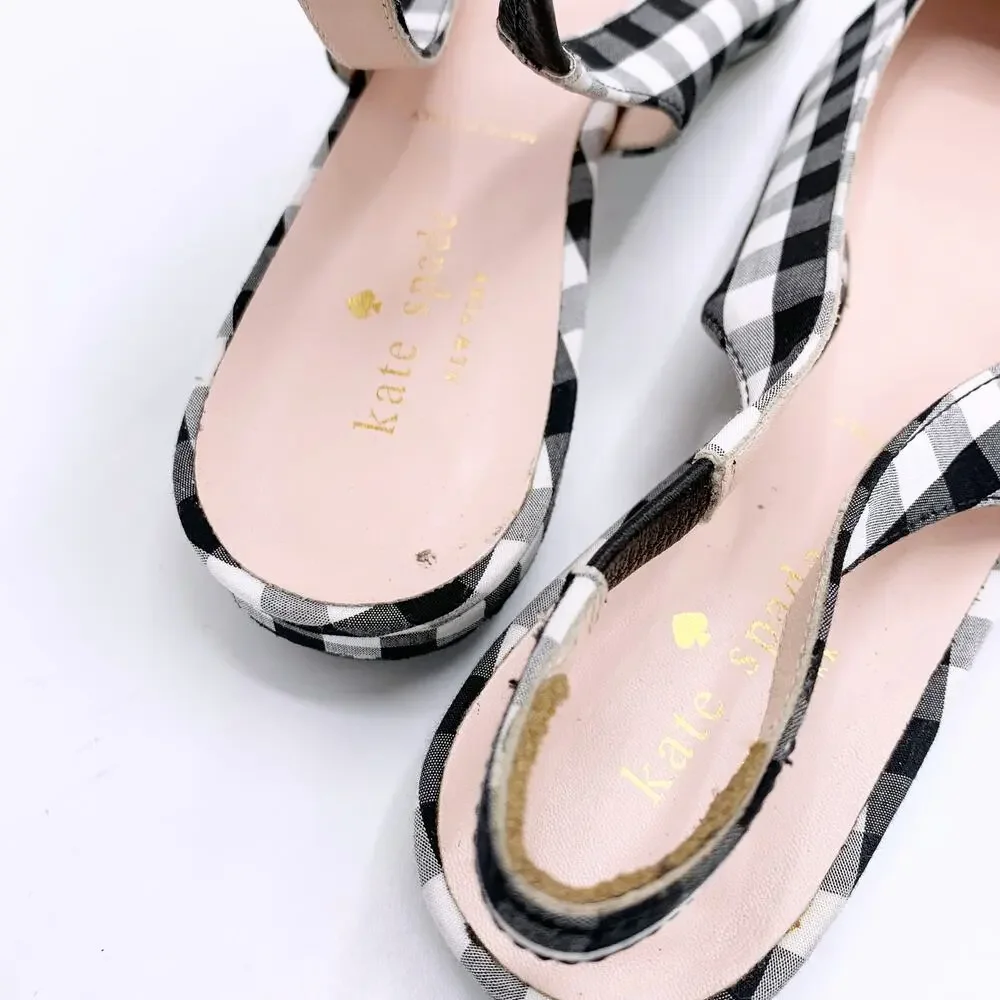 Kate Spade Monochrome Gingham Slingbacks